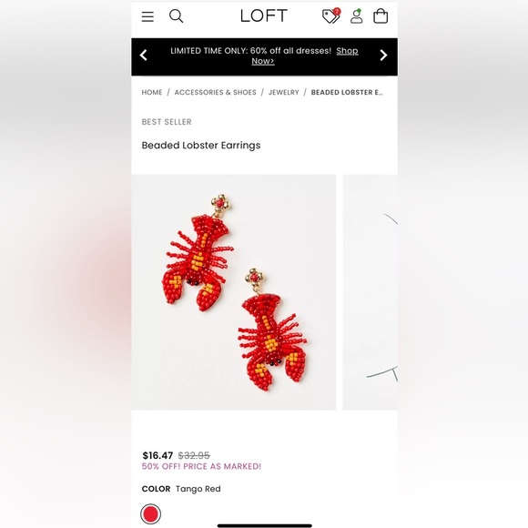 NWT Beaded Lobster Earrings NEW 🦞 - Picture 3 of 9